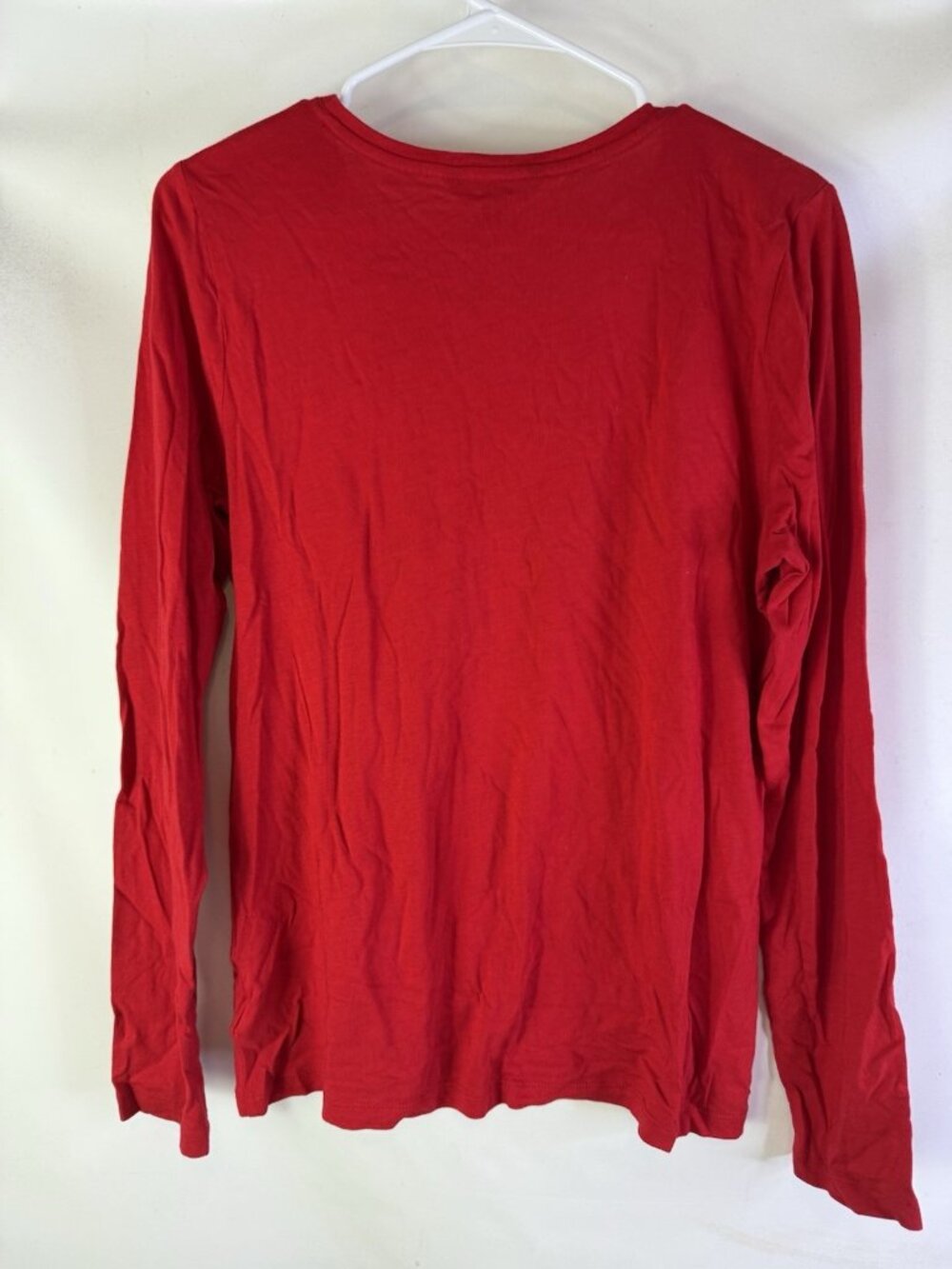 Lauren Ralph Lauren T Shirt Top Long Sleeve Monogram Crest REd - Picture 6 of 6